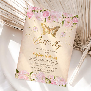 Schmetterlings-Blumen-Baby-Party-Einladung Einladung