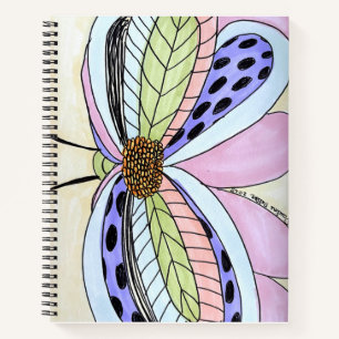 Schmetterlings-Blumen-Leer Notizbuch