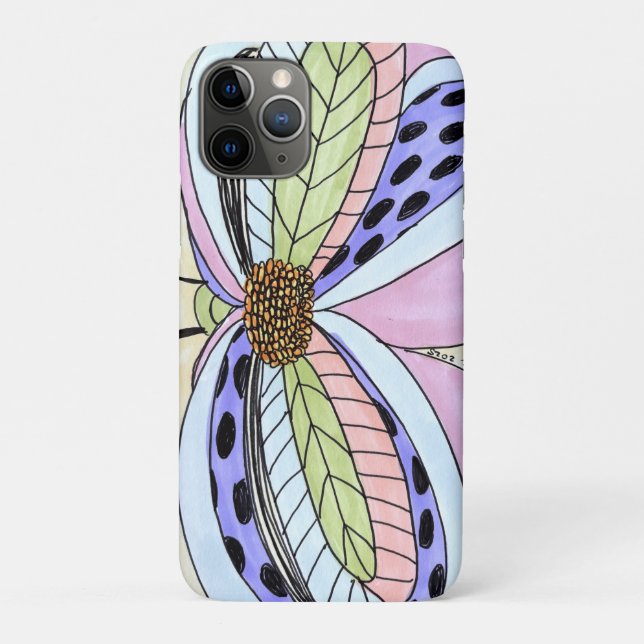 Schmetterlings-Blumen-Leerzeichen Case-Mate iPhone Hülle (Rückseite)