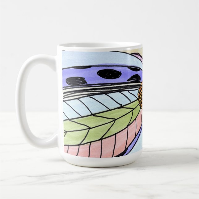 Schmetterlings-Blumen-Leerzeichen Kaffeetasse (Links)