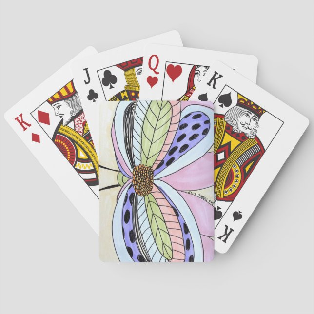 Schmetterlings-Blumen-Leerzeichen Spielkarten (Rückseite)