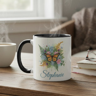 Schmetterlings-Blumen-Tasse – Helles Geburtstagsge Tasse