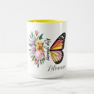 Schmetterlings-Blumendesign  Tasse