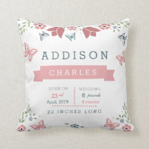 Schmetterlings-Blumengarten-Baby-Notfall-Kissen