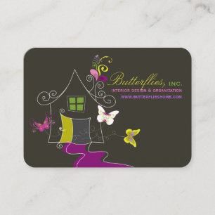 Schmetterlings-Blumenhaus-Zuhause-moderne Visitenkarte