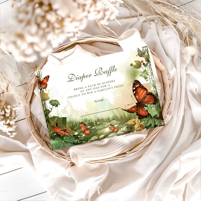 Schmetterlings-Blüten-Windel-Raffle Begleitkarte (Von Creator hochgeladen)