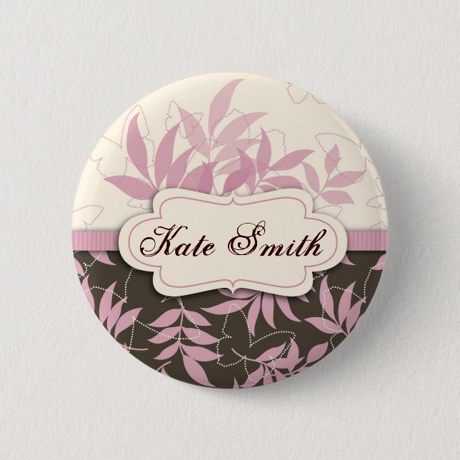 Schmetterlings-Brisen-Namensschild-Knopf Button (Vorderseite)