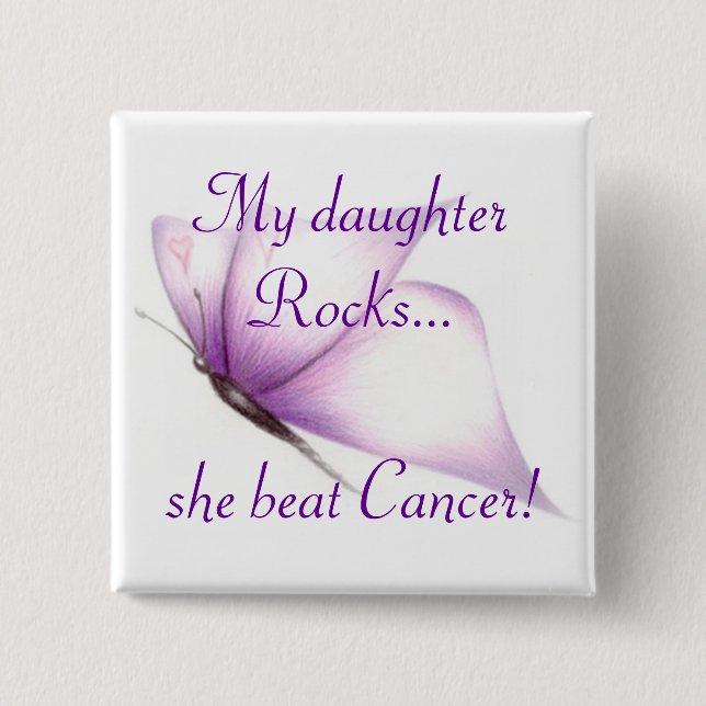 Schmetterlings-Button, meine daughterRocks… schlug Button (Vorderseite)