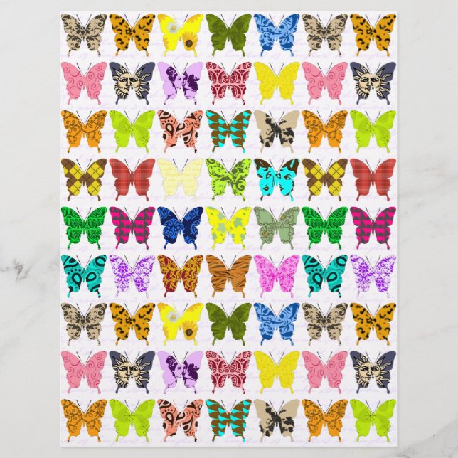 Schmetterlings-Collage-Kunstpapier (Vorderseite)