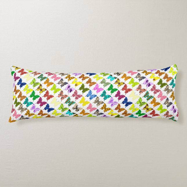 Schmetterlings-Collage Seitenschläferkissen (Vorderseite)