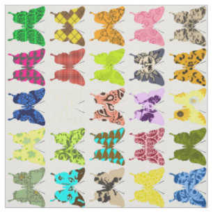 Schmetterlings-Collage Stoff