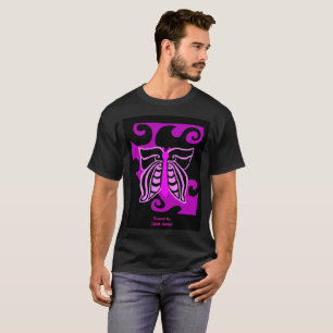 Schmetterlings-Design Herren Schwarz T-Shirt