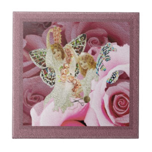 Schmetterlings-Engel, die Kränze machen Fliese