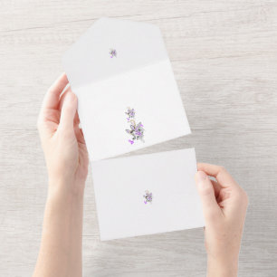 Schmetterlings-Fee-Tattoo-Vektor – Vintage-Blumenk All In One Einladung