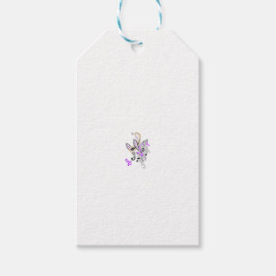 Schmetterlings-Fee-Tattoo-Vektor – Vintage-Blumenk Geschenkanhänger