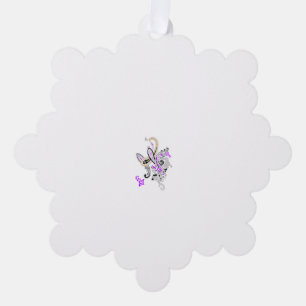 Schmetterlings-Fee-Tattoo-Vektor – Vintage-Blumenk Ornament Karte