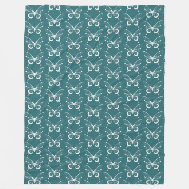 Schmetterlings-Fleece-Decke Fleecedecke (Vorderseite)
