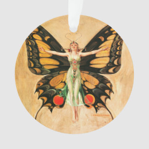 Schmetterlings-Fliegerin-Frau-Illustration Ornament