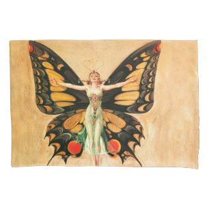 Schmetterlings-Frauen-Illustration von Leyendecker Kissenbezug