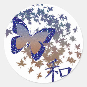 Schmetterlings-Friedensaufkleber Runder Aufkleber