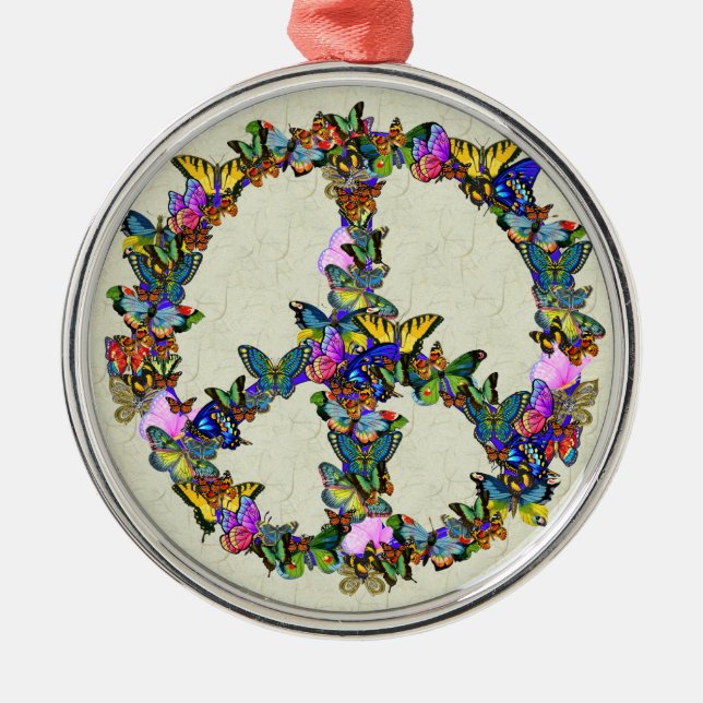 Schmetterlings-Friedenssymbol Ornament Aus Metall (Vorne)