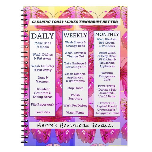 Schmetterlings-für immer personalisierte notizblock (Vorderseite)