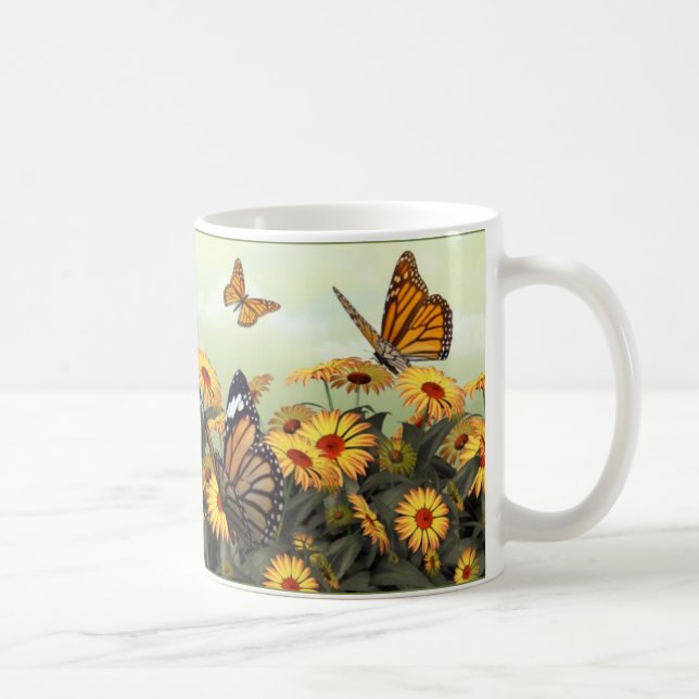 Schmetterlings-Gänseblümchen Tasse (Rechts)