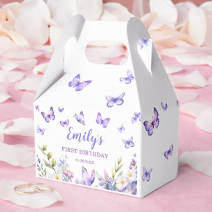 Schmetterlings-Geburtstag mit Blumen Geschenkschachtel