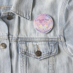 Schmetterlings-Gedenkbutton In Lieber Erinnerung Button