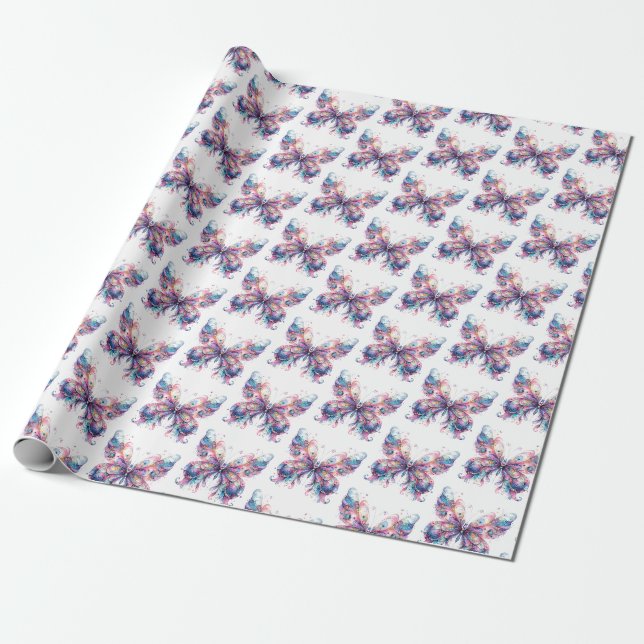 Schmetterlings-Geschenkpapier Geschenkpapier (Ungerollt)