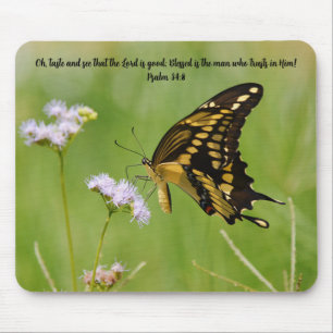 Schmetterlings-Glaubens-Bibelvers-Natur-Mauspad Mousepad