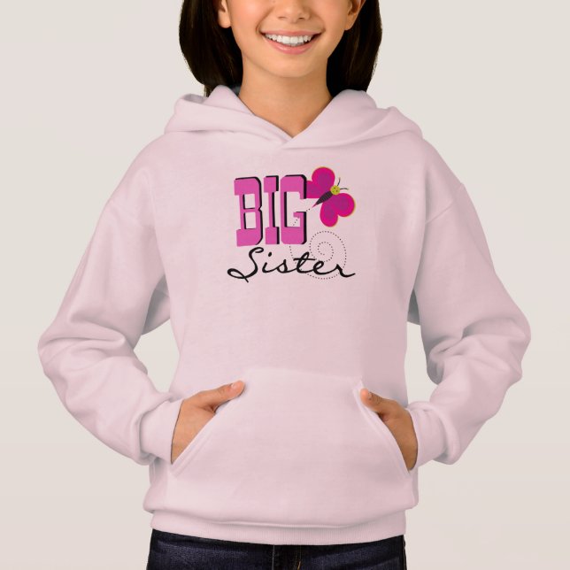 Schmetterlings-große Schwester Hoodie (Vorderseite)