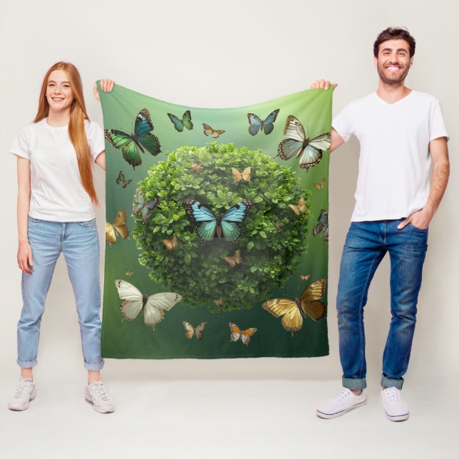 Schmetterlings-Harmonie-Natursphäre-Fleece-Decke Fleecedecke (Beispiel)