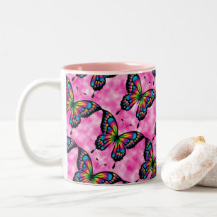 Schmetterlings-Himmel-Büro-Zuhause personifizieren Zweifarbige Tasse