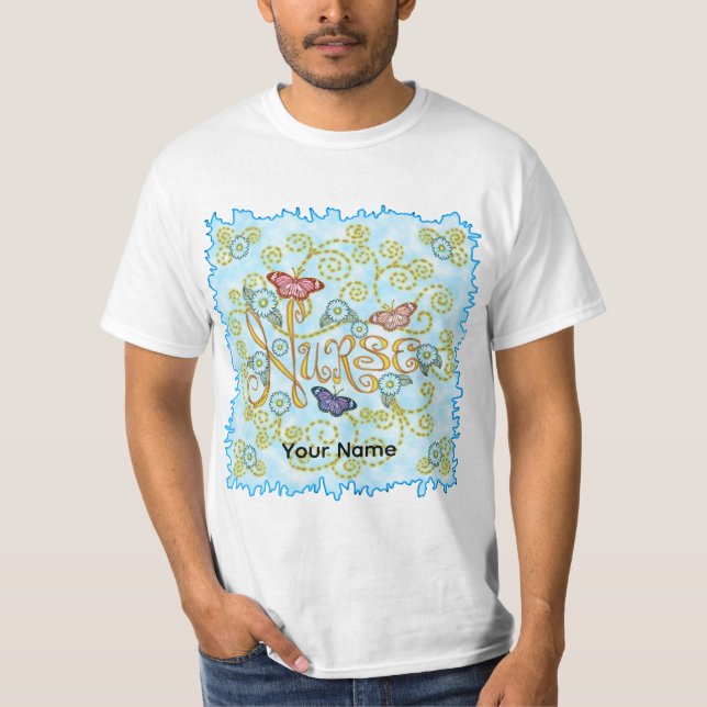 Schmetterlings-Krankenschwester T-Shirt (Vorderseite)