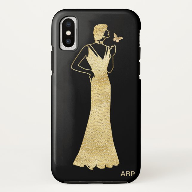 *~* Schmetterlings-Kunst-Deko Nouveau Case-Mate iPhone Hülle (Rückseite)