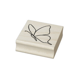 Schmetterlings-Linienkunst – Insekten-Illustration Gummistempel