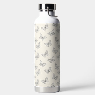 Schmetterlings-Linienkunst-Muster Trinkflasche