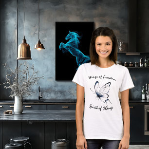 Schmetterlings-Linienkunst-T-Shirt 'Wings of Freed T-Shirt