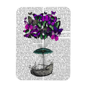 Schmetterlings-Luftschiff 2 lila und grün Magnet