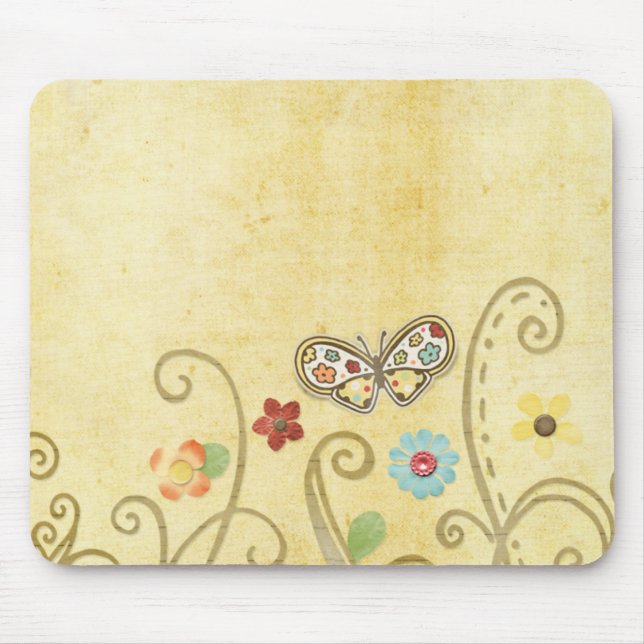Schmetterlings-Mausunterlage Mousepad (Vorne)
