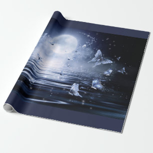 Schmetterlings-Mond-Flug Geschenkpapier