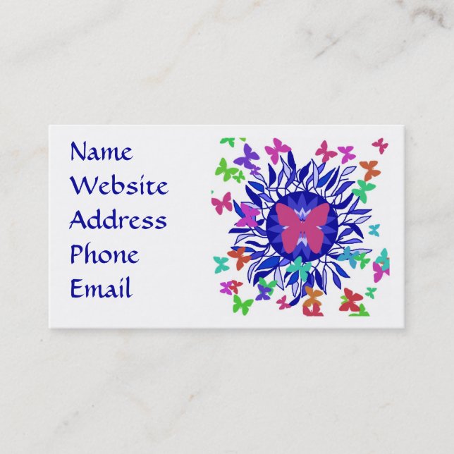 SCHMETTERLINGS-MOND-Visitenkarten Visitenkarte (Vorderseite)