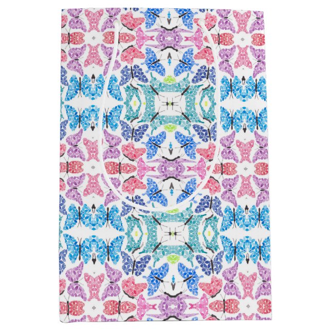 Schmetterlings-Mosaik-Geschenktasche Mittlere Geschenktüte (Vorderseite)