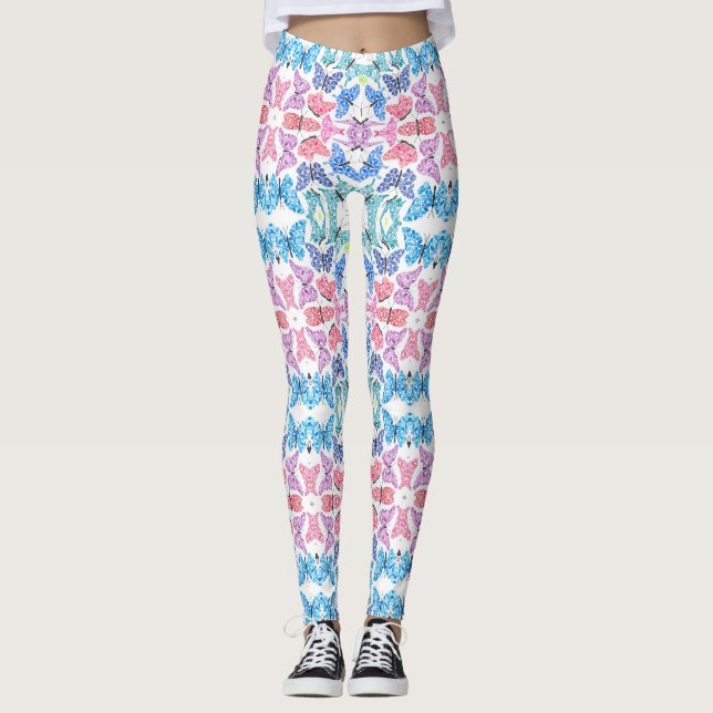 Schmetterlings-Mosaik-Leggings Leggings (Vorderseite)