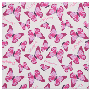 Schmetterlings-Muster-hübsches rosa lila Stoff