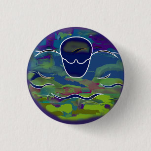 Schmetterlings-runder Knopf Button