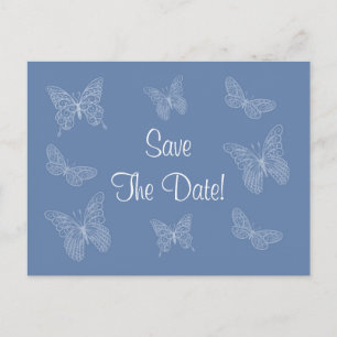 Schmetterlings-Save the Date Postkarte