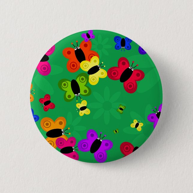 Schmetterlings-Schwarm Button (Vorderseite)
