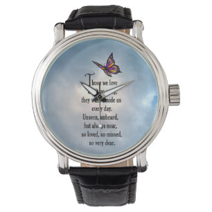 Schmetterlings-"so geliebtes" Gedicht Armbanduhr